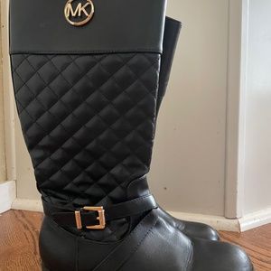 Girls Michael Kora Katy’s Black Quilted Riding Boots